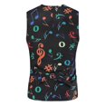 thumbnail image 2 of Mens Vintage Musical Note Printed V-neck Vest szkyd, 2 of 3