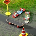 thumbnail image 2 of 10 Pieces Mini Skateboards Finger Skate Fingerboard Toy Fingertip Movement Board For Adults Boys Girls, Random Pattern, 2 of 5
