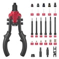 thumbnail image 2 of Riwcyla Rivet Nut Tool,3 in 1 Rivet Setter Kit,Rivet Nut Pliers Set with 6 Metric and SAE Mandrels,Including 60PCS Rivet Nuts, 50Pcs Rivets, Quick Change Head, 2 Reaming Mandrels, 2 of 6