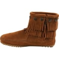 thumbnail image 2 of Minnetonka Double Fringe Side Zip Boots Brown, 2 of 5