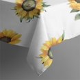 thumbnail image 5 of White Green Leaf Sunflower Pattern Square Tablecloth,Waterproof Square Table Cover,Wipeable Spillproof Washable Table Cover for Home Kitchen Party Decor 42"X42"(107x107cm), 5 of 6