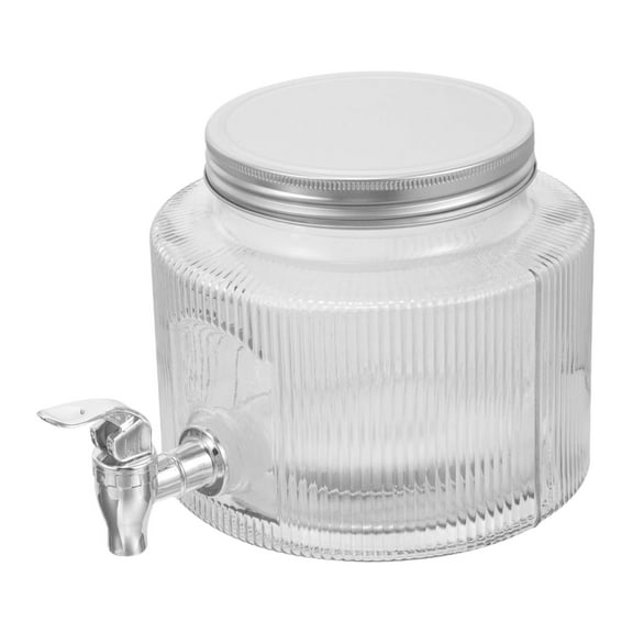 Almencla Glass Drink Dispenser Beverage Dispenser with Leakproof Spigot Fruit Tea Jug for