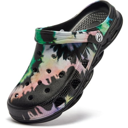 

Unisex Garden Clogs Shoes for Women and Men Black Green Men 10/Women 11