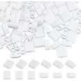 thumbnail image 1 of 300 cuentas de vidrio de 2 tamaños y 2 agujeros: blancas, planas, cuadradas, rectangulares, mini cuentas y cuentas espaciadoras sueltas., 1 of 9
