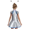 thumbnail image 2 of Aislor Girls Alien Outfit Sequins Metallic Dance Dress with Antennas Outer Space Fancy Halloween Silver 10, 2 of 6