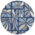 thumbnail image 2 of Addison Rugs Chantille Indoor/Outdoor Transitional Floral Navy Machine Washable Round Rug, 8' x 8', 2 of 7