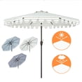 thumbnail image 4 of PolyTEAK 11 Ft Parasol Extérieur en Polyester avec Poteau, Rayé Beige Blanc, 4 of 6