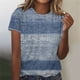 thumbnail image 1 of Fiudx Ofertas Del Día Camiseta de Manga Corta con Cuello Redondo y Estampado Retro para Mujer, 1 of 4