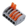 thumbnail image 4 of Reusable Spring Lever Terminal Block, 20pcs 5 Way Electric Cable Connector, Security, Convenience, Quick,Solid Conductor Size 0.08 to 2.5mm²,AWG 14, , . Isolation 4 KV,, 4 of 7