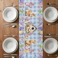 thumbnail image 6 of Easter Bunny Table Runner - 36 Inch Long, Kitchen Dining Table Runner Dresser Scarves, Spring Easter Eggs Floral Blue Check Farmhouse Decor for Coffee Tables Wedding Party Banquet, 6 of 8