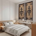 thumbnail image 4 of Barn Door Kitchen Curtains, Farmhouse Wooden Grain Rustic Tribal Pattern Light Filtering Window Curtain Panels, 2Pcs Rod Pocket Window Treatments Set for Living Room Bathroom Bedroom 42x63 Inches, 4 of 9