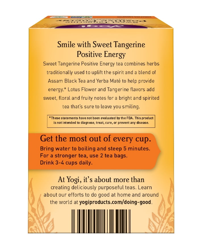 3 Boxes Yogi Tea Sweet Tangerine Positive Energy Tea Tea Bags