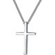 thumbnail image 1 of Collar con Colgante de Cruz Yuxing Plata de Ley 925 15.7 Pulgadas, 1 of 2