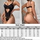 thumbnail image 2 of Conjunto de lencería Body para mujer lencería de encaje con cuello en V mono con correa hueca (negro M) FLhrweasw Para estrenar, 2 of 2