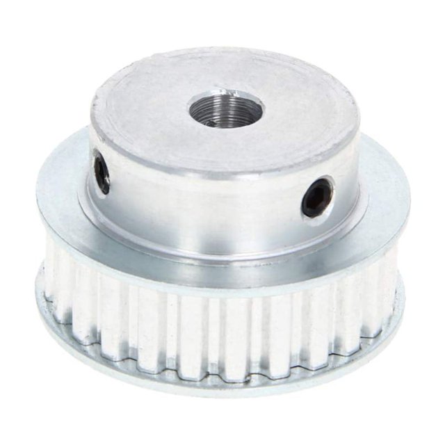 HUGFEGWE Aluminium Alloy XL 25 Teeth 8mm Inner Bore Diameter Timing Belt Pulley Flange Synchronous Wheel Silver Tone for 3D Printer CNC 1Pcs CJB91-112175