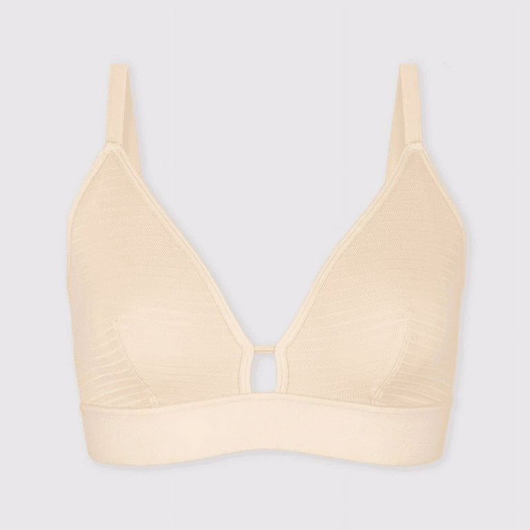 All.You. LIVELY Women's Busty Stripe Mesh Bralette - Size 1: 32DD-DDD,  34D-DD, Toasted Almond