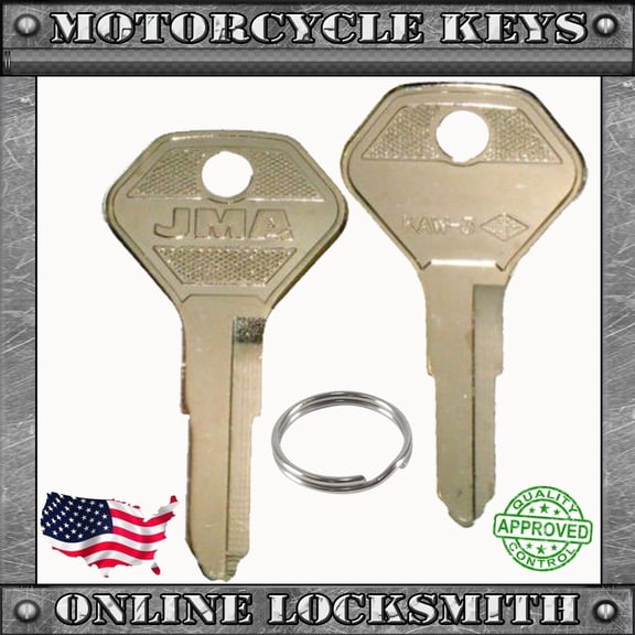 2 New Uncut Key For Kawasaki Motorcycles 1979+ Keyway X41 / KA14