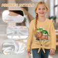 thumbnail image 5 of DISNIMO Capybara Print Girls Lace-up Top Long Sleeve Pullover Tops Soft Crew Neck Blouse Shirts Fall Winter Clothes for Teens, 5 of 8