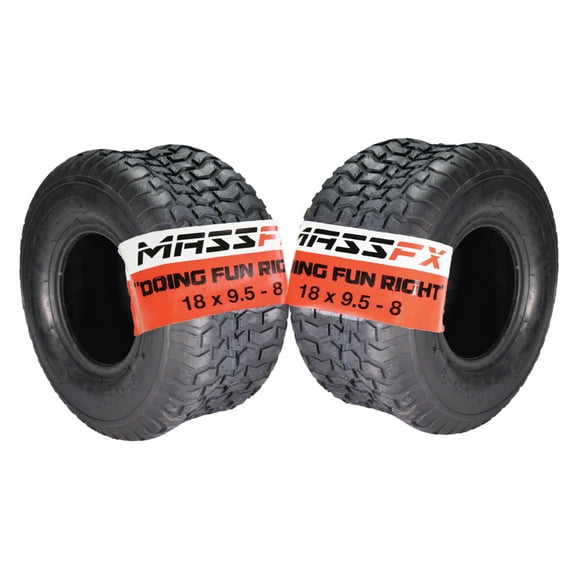MASSFX 18x9.50-8 Turf Tires for golf carts and lawn mowers 4-Ply (2 Pack)