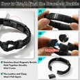thumbnail image 6 of Bestyle Men's Leather Bracelet Gothic Punk Skull Cross Tag Stainless Steel Cuff Bangle Wristband Gift for Father's Day Birthday, 6 of 8