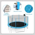 thumbnail image 3 of Ambifirner Trampoline 14FT Round Outdoor Trampoline with Outer Net, Blue, Soft Basketball Board (4 Legs, ), 3 of 9