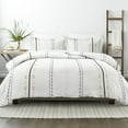 thumbnail image 5 of Noble Linens Clay Natural Geo Lines 3-Piece 3-Piece Duvet Cover Set, King/Cal King, 5 of 11