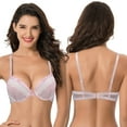 thumbnail image 6 of Curve Muse Women's Plus Size Push Up Add 1 Cup Underwire Perfect Shape Lace Bra-2PK-Pink,Navy-34DD, 6 of 7
