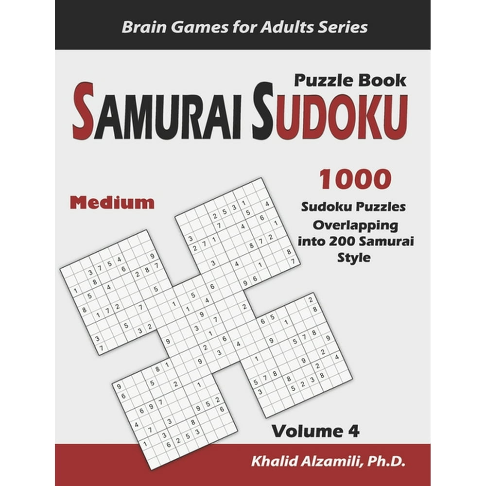 brain games for adults samurai sudoku puzzle book 1000 medium sudoku