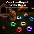 thumbnail image 6 of Solar Powered Paw Print Path Light, Waterproof Outdoor Paw Shaped Decorative LED Lamp, Warm White Colorful Garden Light, Lawn Ornament for Garden Patio Yard, 6 of 6