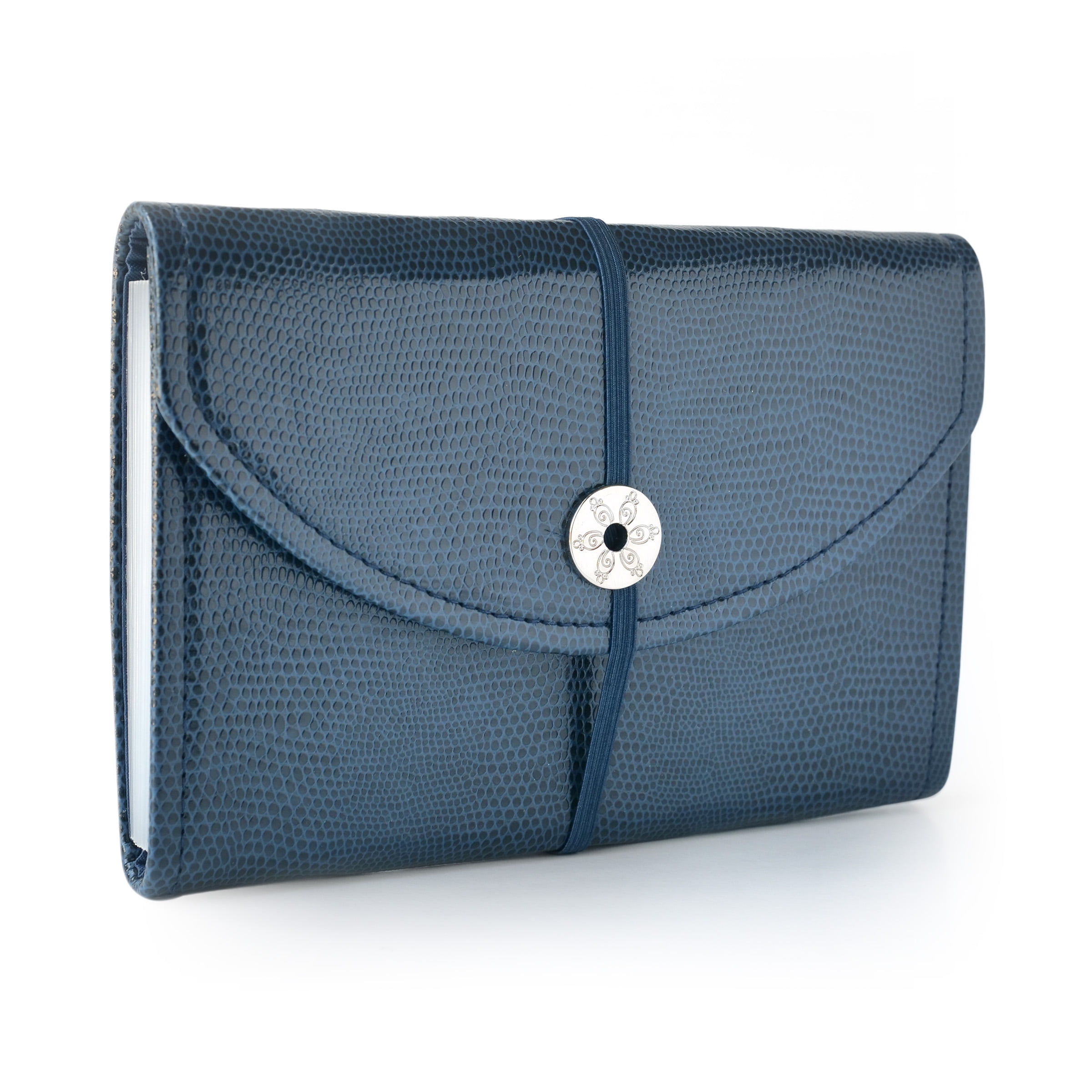 Faux Leather 13 pockets, 12 tabs Coupon Organizer, Photo, Recipe Organizer, Receipt Organizer, Sticker Organizer, Cash Organizer Dark Blue