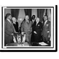 thumbnail image 2 of Historic Framed Print, [Posed, standing, left to right: Channing Tobias, Arthur Spingarn, Pres. Dwight Eisenhower, Clarence Mitchell, Walter White, and Theodore Spaulding], 17-7/8" x 21-7/8", 2 of 9