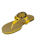 thumbnail image 3 of Sunny Feet  Yellow Thong Gold Accent Flip-flop Summer Sandals, 3 of 5