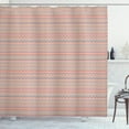thumbnail image 1 of Chevron Shower Curtain, Optical Illusion Design Geometric Colorful Line Arrangement Chevron Zigzag Pattern, Fabric Bathroom Set with Hooks, 69W X 84L Inches Extra Long, Multicolor, by Ambesonne, 1 of 3