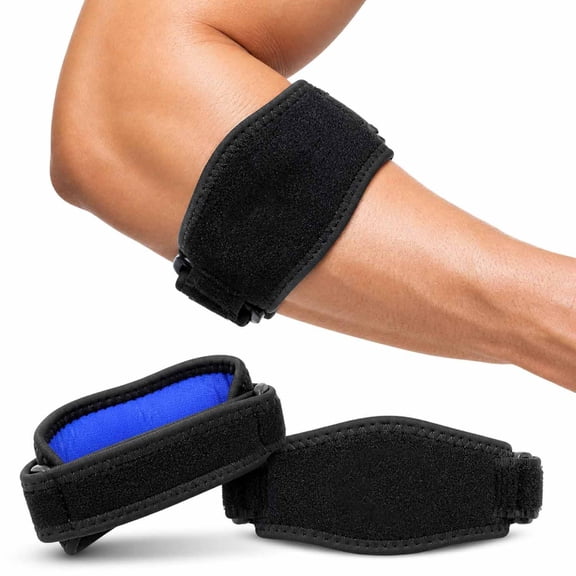 XIBUFE Tennis Elbow Brace 2 Pack for Men & Women,Adjustable Compression Pad Elbow Strap for Tendonitis Pain Relief,Golfers Elbow Brace Support Tennis Elbow Strap (Black)