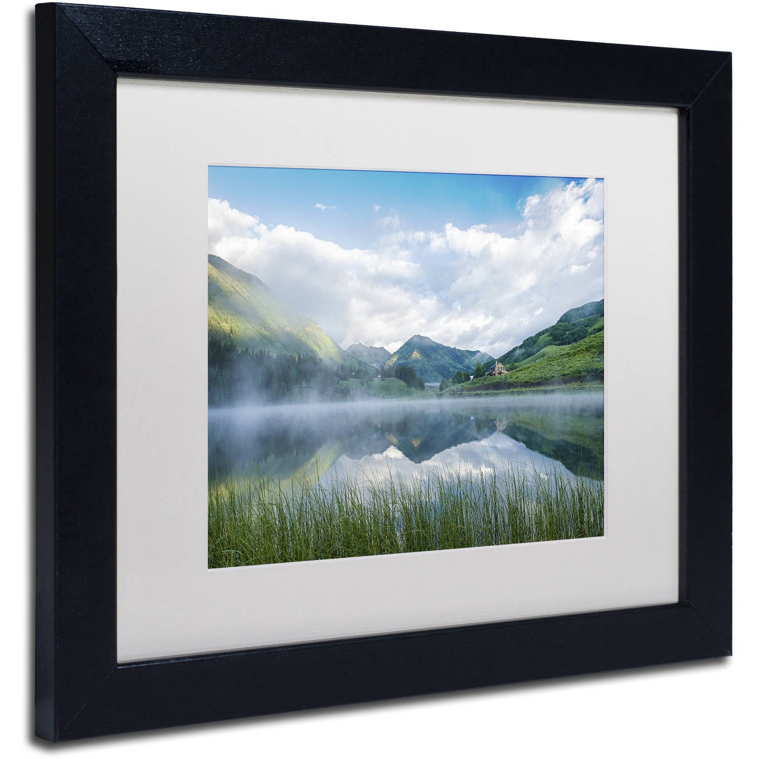 Trademark Fine Art "Fog in the Mirror" Canvas Art by Michael Blanchette Photography White Matte, Black Frame