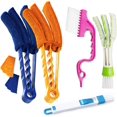 thumbnail image 1 of TuNan Set of 5 - Window Blind Cleaner Duster Sliding Door Track Brush, Windowsill Sweeper 2-in-1, Hand-held Groove Gap Cleaning Tool for Shutters, Air Conditioner, Car Vents, Window Sill, 1 of 7