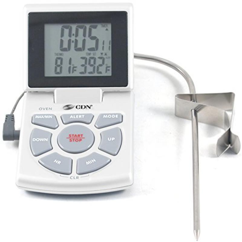 CDN White Combo Probe Digital Thermometer and Timer, with Spanish
