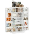 thumbnail image 7 of Walsunny 47" Kitchen Pantry Storage Cabinet with Adjustable Shelves, Racks and Doors Freestanding Kitchen Hutch Cupboard White, 7 of 7
