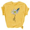 thumbnail image 3 of Pntutb Mujeres Casual Letras Impresión Camisas Manga Corta Suelta Tee tops Túnica Blusa Pntutb Pntutb-2733, 3 of 4