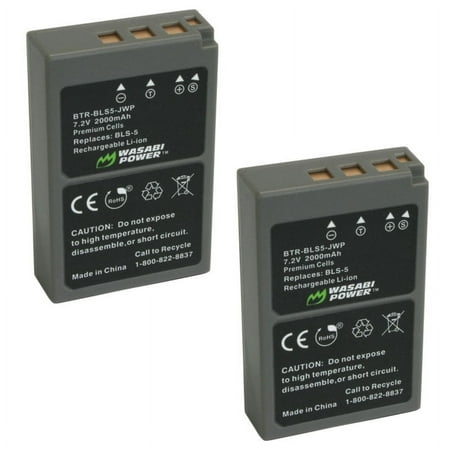 Image of Wasabi Power Battery for Olympus BLS-1 BLS-5 BLS-50 PS-BLS1 PS-BLS5 (2-Pack)