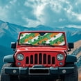 thumbnail image 4 of FUIALDOLG Green Leaves Stripes Windshield Sun Shade Sun Visor Heat Shield for Front Window Car Off-road Vehicle Accessories Keep Vehicle Cool, 4 of 7