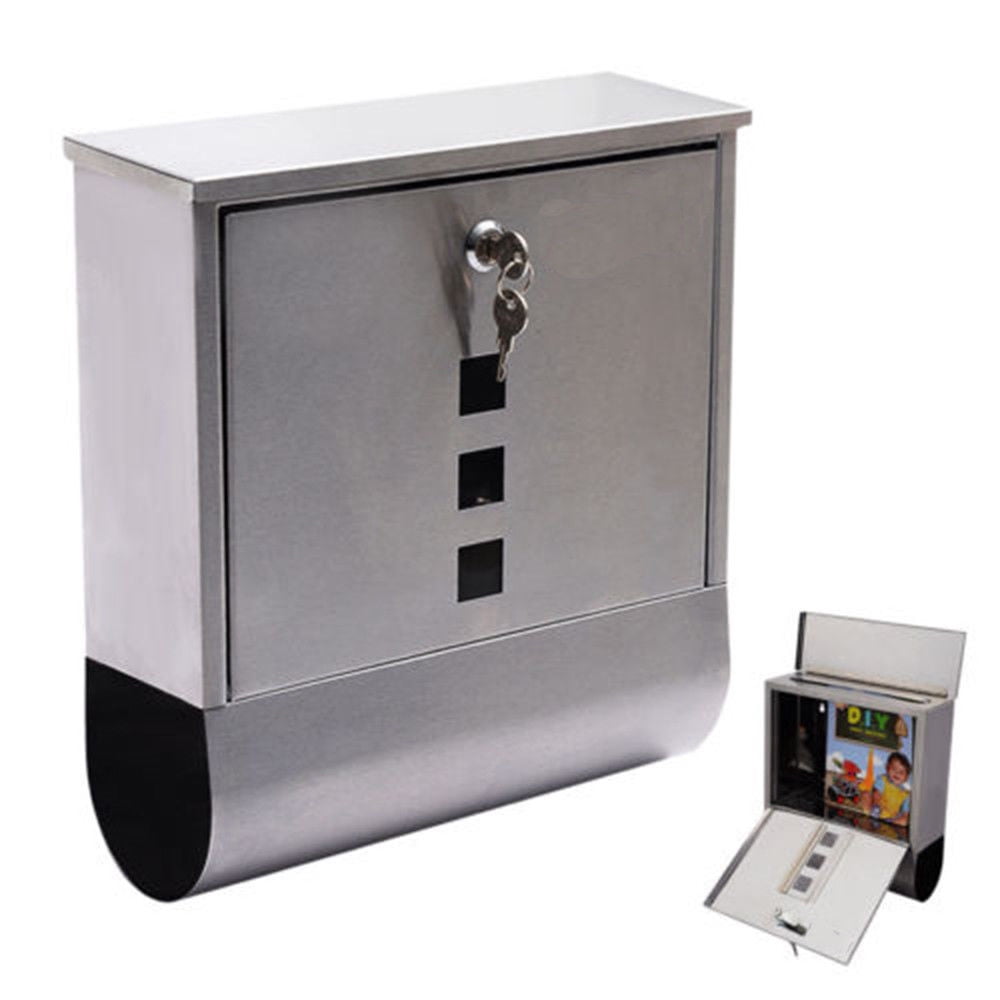 Zimtown Metal Wall Mount Mailbox Key Lock Mail Postal Box with