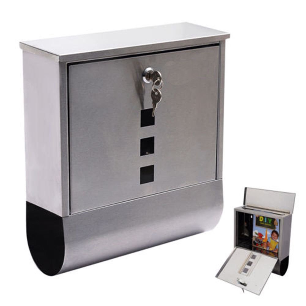 Zimtown Metal Wall Mount Mailbox Key Lock Mail Postal Box with