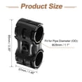 thumbnail image 2 of 2 Pcs Pivot Tee Pipe Fittings Connector, 1-1/8" Adjustable 2-way Metal Connectors Corner Pipe Fittings End Rails Clamp with Screws for DIY Shelf Garden Support, Black, 2 of 7