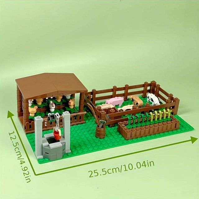 Farm Building Blocks, Animals Chicken Coop, Pig Blocks Toys, Gift For Children, Compatible Classic Bricks, DIY Toy