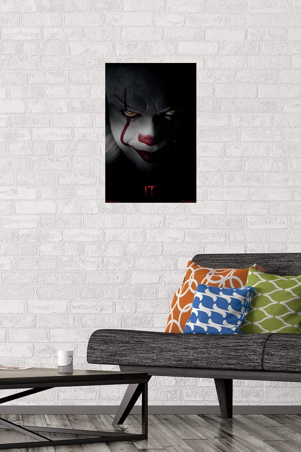 IT - Pennywise Wall Poster, 14.725" x 22.375", Framed