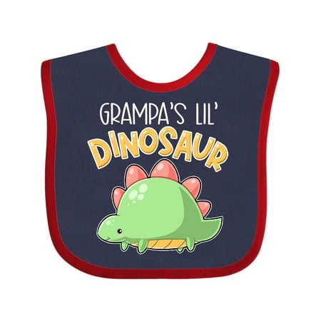

Inktastic Grampa s Lil Dinosaur with Cute Stegosaurus Gift Baby Boy or Baby Girl Bib