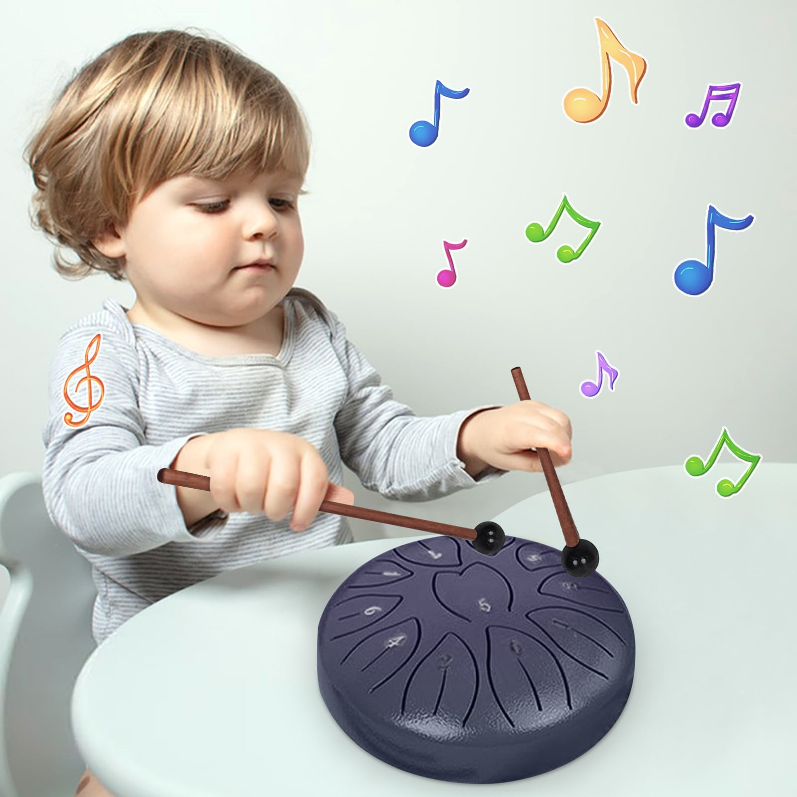 Rain Drum For Garden,6Inch 11 Note Outdoor Steel Tongue Drum,Children's Handpan Sonodrum Glockenspiel Instrument,Soothing Rhythms,Small Size,Stable Timbre,Easy To Learn,For Yoga Performances Gifts