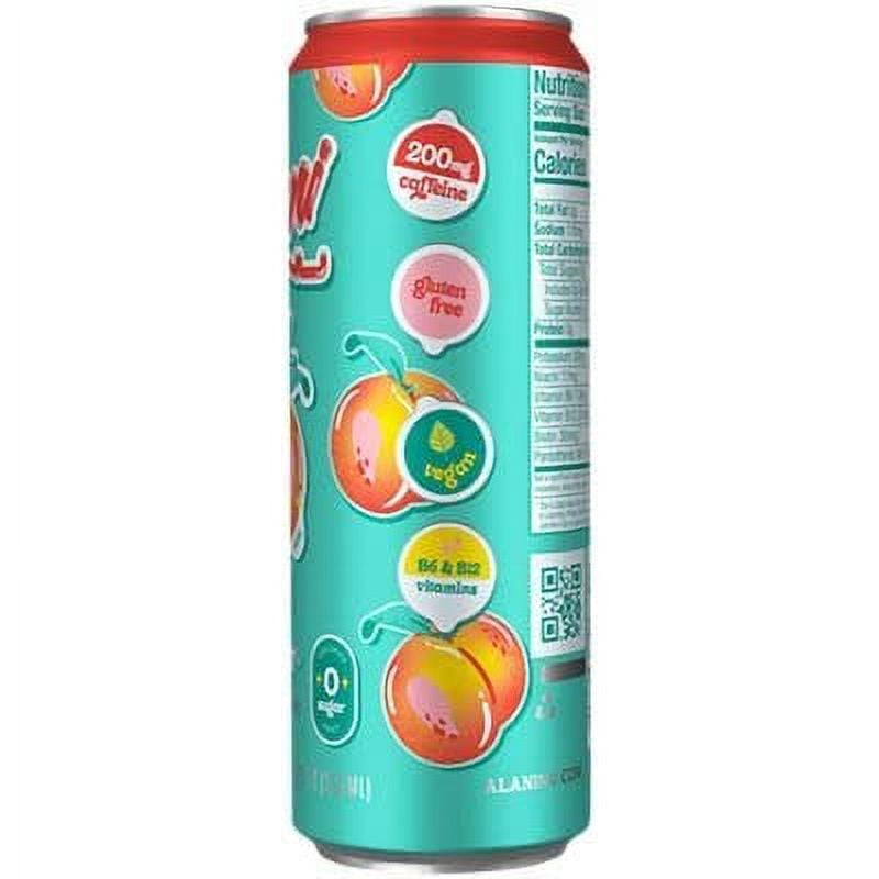 Alani Nu Energy Drinks 6 Cans Sugar Free 200mg of Caffeine B Vitamins 12 Fluid Ounce Cans Juicy Peach