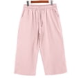 thumbnail image 4 of Dwellite Women's Capri Pants High Waisted Drawstring Palazzo Cropped Pants Summer Casual Trousers with Pockets Pink 2XL, 4 of 5